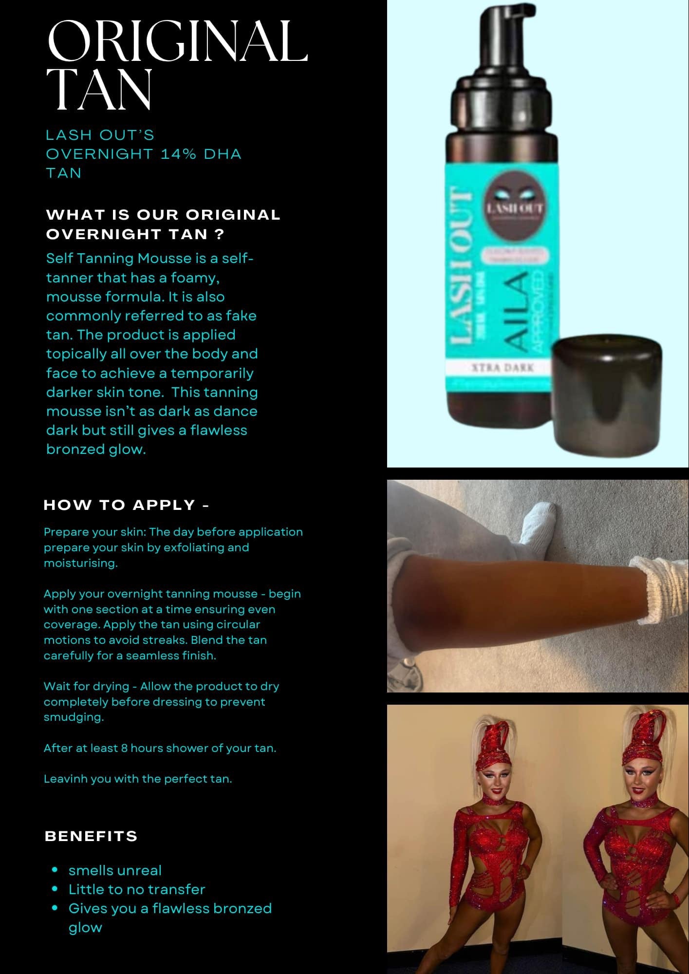 Over night tanning mousse 14% 𝒟𝐻𝒜